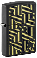 Зажигалка ZIPPO Reflection Design с покрытием Black Matte, латунь/сталь, черная, матовая, 38x13x57 мм