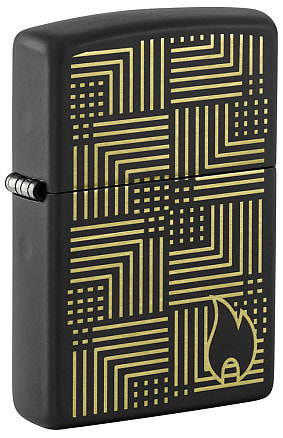 Зажигалка ZIPPO Reflection Design с покрытием Black Matte, латунь/сталь, черная, матовая, 38x13x57 мм