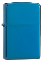 Зажигалка ZIPPO Classic с покрытием Sapphire™, латунь/сталь, синяя, глянцевая, 38x13x57 мм