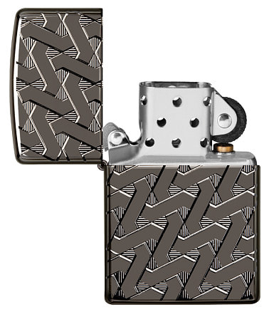 Зажигалка ZIPPO Armor™ с покрытием High Polish Black Ice®, латунь/сталь, чёрная, 38x13x57 мм