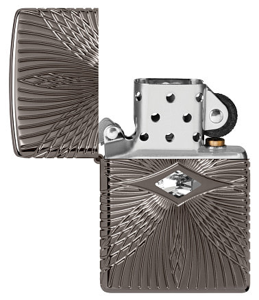 Зажигалка ZIPPO Armor® с покрытием Black Ice®, латунь/сталь, чёрная, 38x13x57 мм