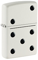 Зажигалка ZIPPO Domino Design с покрытием White Matte, латунь/сталь, белая, матовая, 38x13x57 мм