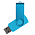 Флеш накопитель USB 2.0 Twister Assembly 16GB, пластик Софт Тач/металл, голубой/голубой_голубой