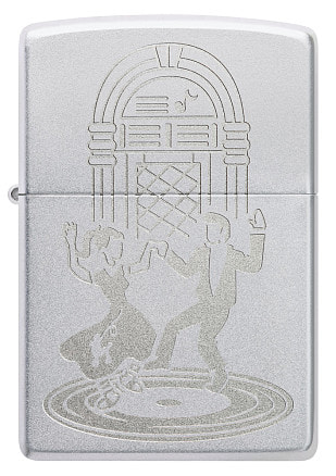 Зажигалка ZIPPO Vintage Dance с покрытием Satin Chrome, латунь/сталь, серебристая, 38x13x57 мм