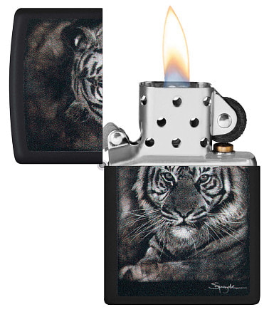 Зажигалка ZIPPO Spazuk Design с покрытием Black Matte, латунь/сталь, чёрная, матовая, 38x13x57 мм