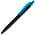 Ручка шариковая Prodir QS01 PRT-P Soft Touch, черная с голубым_черная с голубым