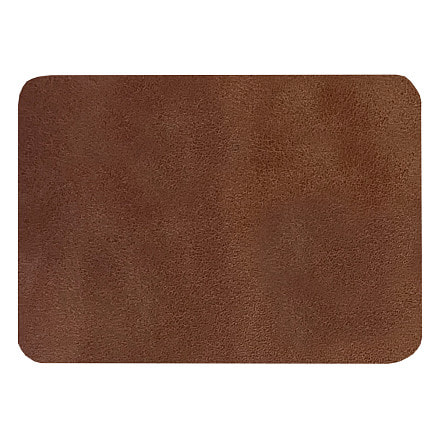 Шеврон Rectangle Smooth Leather размер 50*70 мм, коричневый, со скругленными углами