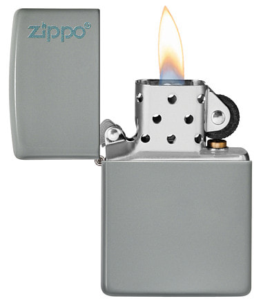 Зажигалка ZIPPO Classic с покрытием Flat Grey, латунь/сталь, серая, глянцевая, 38x13x57 мм