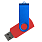 Флеш накопитель USB 2.0 Twister Сolor Mix 16GB, пластик Софт Тач/металл, красный/синий_КРАСНЫЙ 9