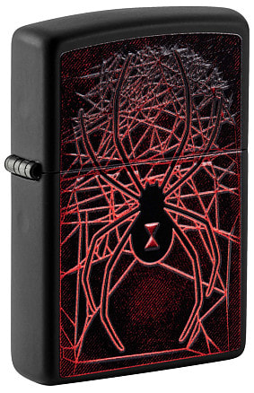 Зажигалка ZIPPO Spider Design с покрытием Black Matte, латунь/сталь, чёрная, матовая, 38x13x57 мм