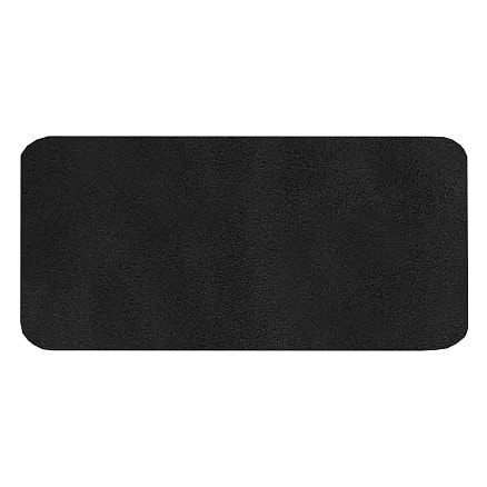 Шеврон Rectangle Smooth Leather размер 60*30 мм, черный, со скругленными углами