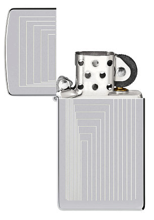 Зажигалка ZIPPO Slim® с покрытием High Polish Chrome, латунь/сталь, серебристая, 29x10x60 мм