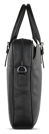 Портфель женский BUGATTI Bella, чёрный, воловья кожа/полиэстер, 38х6,5х27 см