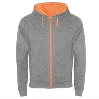 Толстовка FUJI мужская, heather grey/fluor orange