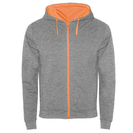 Толстовка FUJI мужская, heather grey/fluor orange