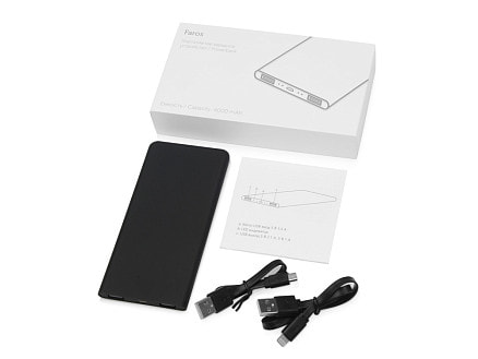 Портативное зарядное устройство с подсветкой логотипа Faros, soft-touch, 4000 mAh