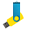 Флеш накопитель USB 2.0 Twister Сolor Mix 16GB, пластик Софт Тач/металл, желтый/голубой_ЖЕЛТЫЙ 8