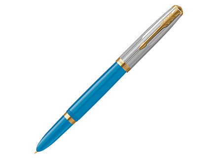 Перьевая ручка Parker 51 Premium Turquoise GT перо; M, чернила: Black, Blue, в подарочной упаковке.
