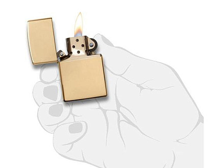 Зажигалка ZIPPO Classic с покрытием High Polish Brass, латунь/сталь, золотистая, 38x13x57 мм