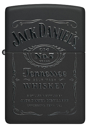 Набор ZIPPO Jack Daniels®: зажигалка с покрытием Black Matte и кожаный чехол в подарочной коробке