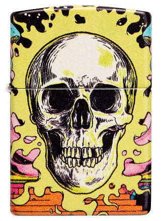 Зажигалка ZIPPO Skull Design с покрытием Glow In The Dark Green,латунь/сталь,разно