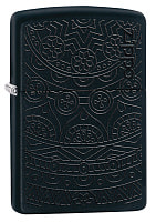 Зажигалка ZIPPO Tone on Tone Design с покрытием Black Matte, латунь/сталь, чёрная, 38x13x57 мм