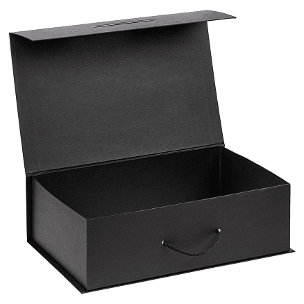 Подарочная коробка, размер 38,5*26*10,5 см, Solution Prestige Big Case Soft с магнитным клапаном и ручкой , с EVA ложементом 36,8*25,1*4 см под индивидуальную вырубку  , черная,