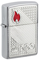 Зажигалка ZIPPO Classic с покрытием Brushed Chrome, латунь/сталь, серебристая, 38x13x57 мм