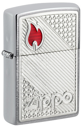 Зажигалка ZIPPO Classic с покрытием Brushed Chrome, латунь/сталь, серебристая, 38x13x57 мм