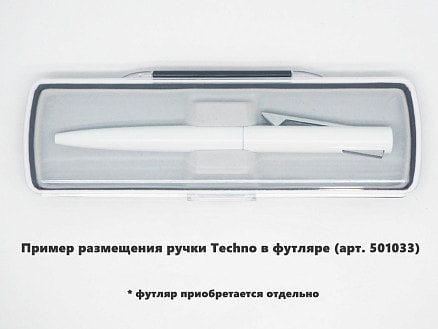 Ручка шариковая, пластиковая, металлическая, белая/серебристая, Techno Requis