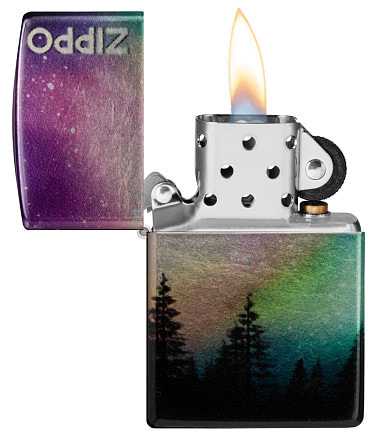 Зажигалка ZIPPO Colorful Sky с покрытием 540 Tumbled Chrome, латунь/сталь, разно