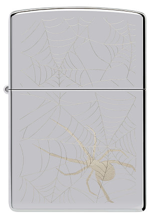 Зажигалка ZIPPO Spider Design с покрытием High Polish Chrome, латунь/сталь, серебристая, 38x13x57 мм