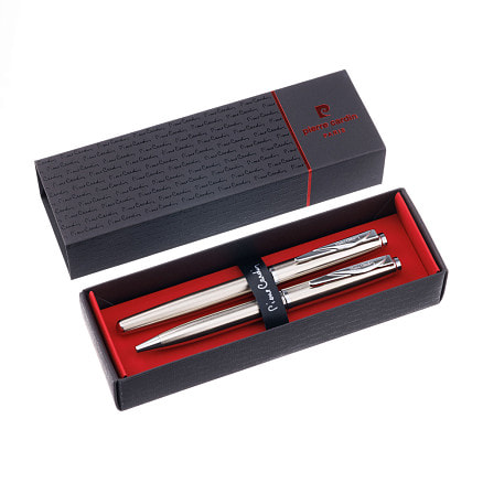 Набор  Pierre Cardin PEN&PEN: ручка шариковая + роллер, серебристый. Упаковка Е