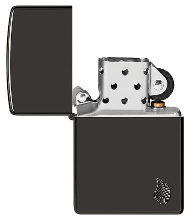 Зажигалка ZIPPO Armor® Flame c покрытием High Polish Black, латунь/сталь, черная, 38x13x57 мм
