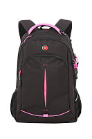 Рюкзак SWISSGEAR, черный/фуксия, фьюжн/2 мм рипстоп, 32x15x46 см, 22 л