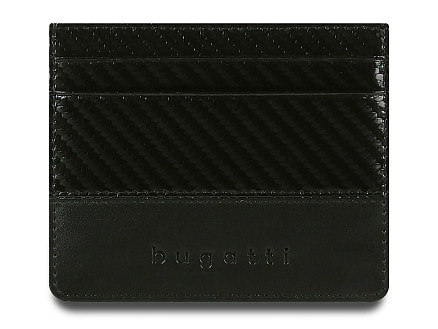 Портмоне для кредитных карт BUGATTI КОМЕТА | COMET, с защитой данных RFID, черное, натуральная воловья кожа, 10,2х0,2х8,2 см