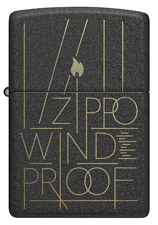 Зажигалка ZIPPO Line Art с покрытием Black Crackle™, латунь/сталь, чёрная, матовая, 38x13x57 мм
