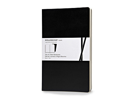 Записная книжка Moleskine Volant (нелинованная, 2 шт.), Large (13х21см), черный