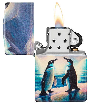 Зажигалка ZIPPO Penguin с покрытием Glow In The Dark Green, латунь/сталь, разно