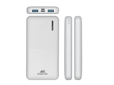 RIVACASE VA2532 (10000 мАч) QC/PD 20W внешний аккумулятор с дисплеем, белый 12/48