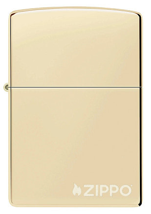 Зажигалка ZIPPO Logo с покрытием Champagne, латунь/сталь, золотистая, глянцевая, 38x13x57 мм
