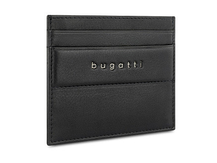 Портмоне для кредитных карт BUGATTI НОМ | NOME, с защитой данных RFID, черное, натуральная воловья кожа, 10,2х0,3х8,2 см
