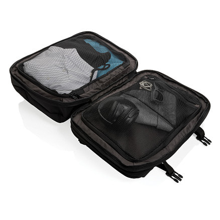 Рюкзак для путешествий Swiss Peak из rPET AWARE™ с регулируемым объемом, 15.6