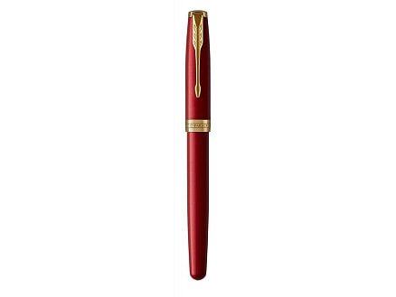 Ручка роллер Parker Sonnet  Lacquer Intense Red GT, стержень: F, цвет чернил: black, в подарочной упаковке
