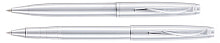 Набор  Pierre Cardin PEN&PEN: ручка шариковая + роллер, стальной. Упаковка Е