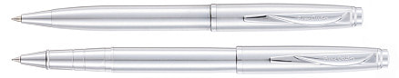 Набор  Pierre Cardin PEN&PEN: ручка шариковая + роллер, стальной. Упаковка Е