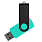 Флеш накопитель USB 2.0 Twister Сolor Mix 16GB, пластик Софт Тач/металл, бирюзовый/черный_БИРЮЗОВЫЙ 4