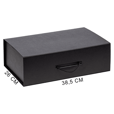Подарочная коробка, размер 38,5*26*10,5 см, Solution Prestige Big Case  Fabrique с магнитным клапаном и ручкой , черная