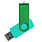 Флеш накопитель USB 2.0 Twister Сolor Mix 16GB, пластик Софт Тач/металл, бирюзовый/зеленый_БИРЮЗОВЫЙ 13