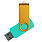 Флеш накопитель USB 2.0 Twister Сolor Mix 16GB, пластик Софт Тач/металл, бирюзовый/желтый_БИРЮЗОВЫЙ 2